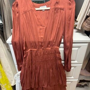 Current Air Terracotta Long Sleeve Dress